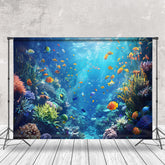 Lofaris Colorful Fish Seaweed Coral Blue Underwater Backdrop